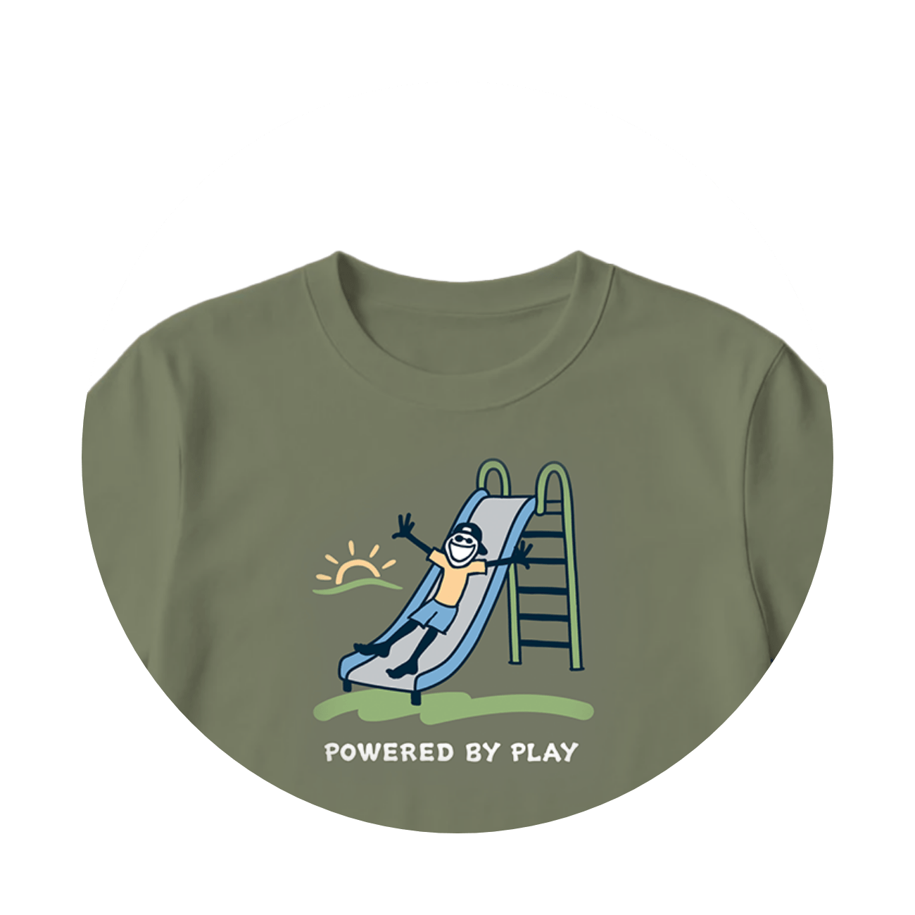 Green "Life is Good" t-shirt